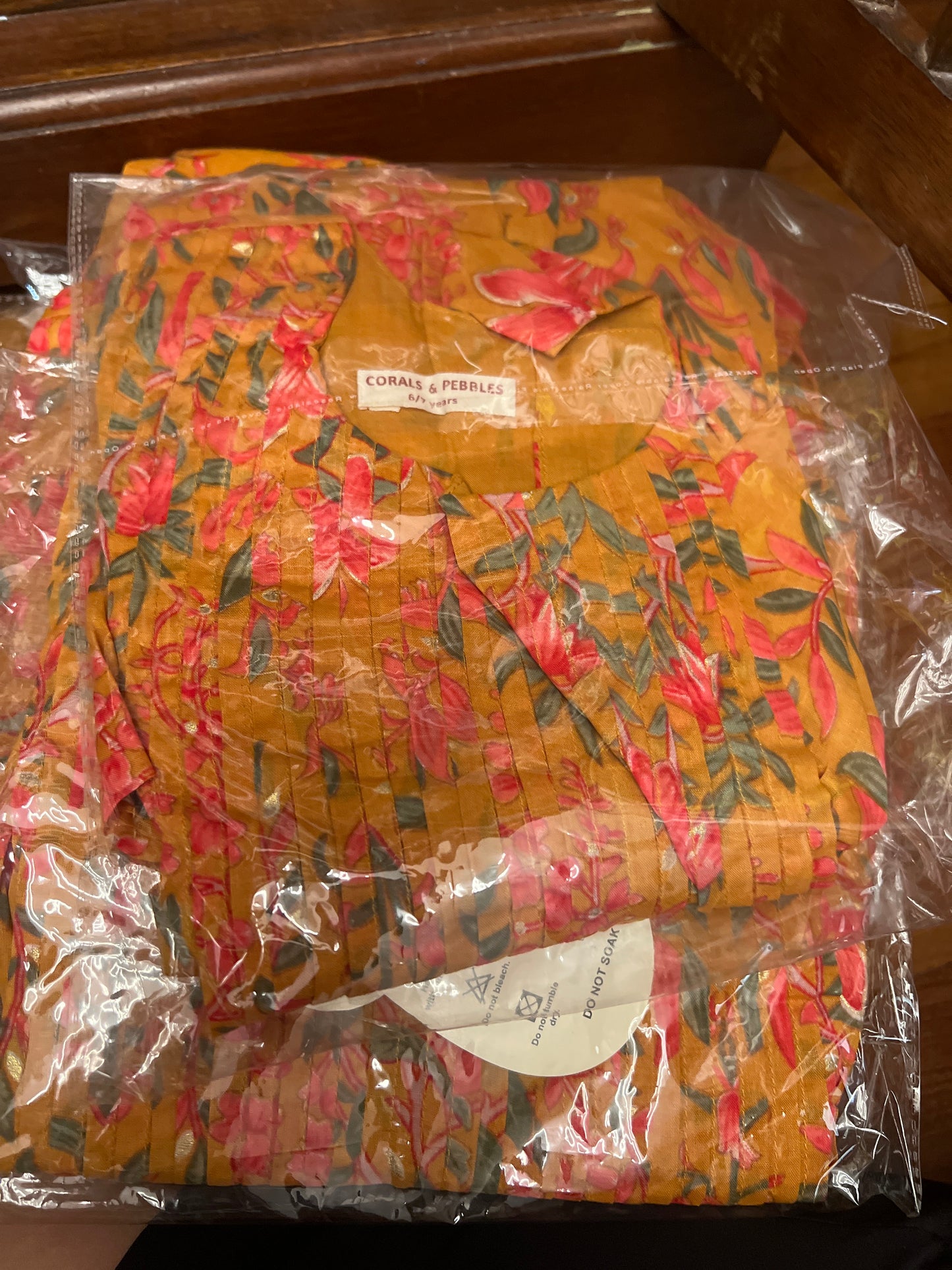 Mustard rose ruffles Girls Dress