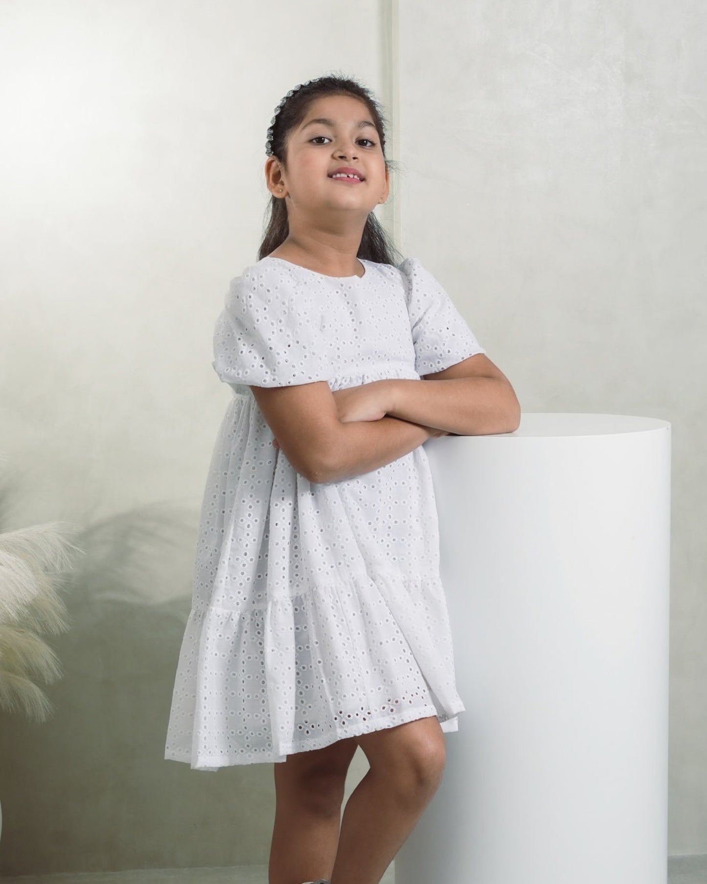 Snowy White Cotton Delight Dress