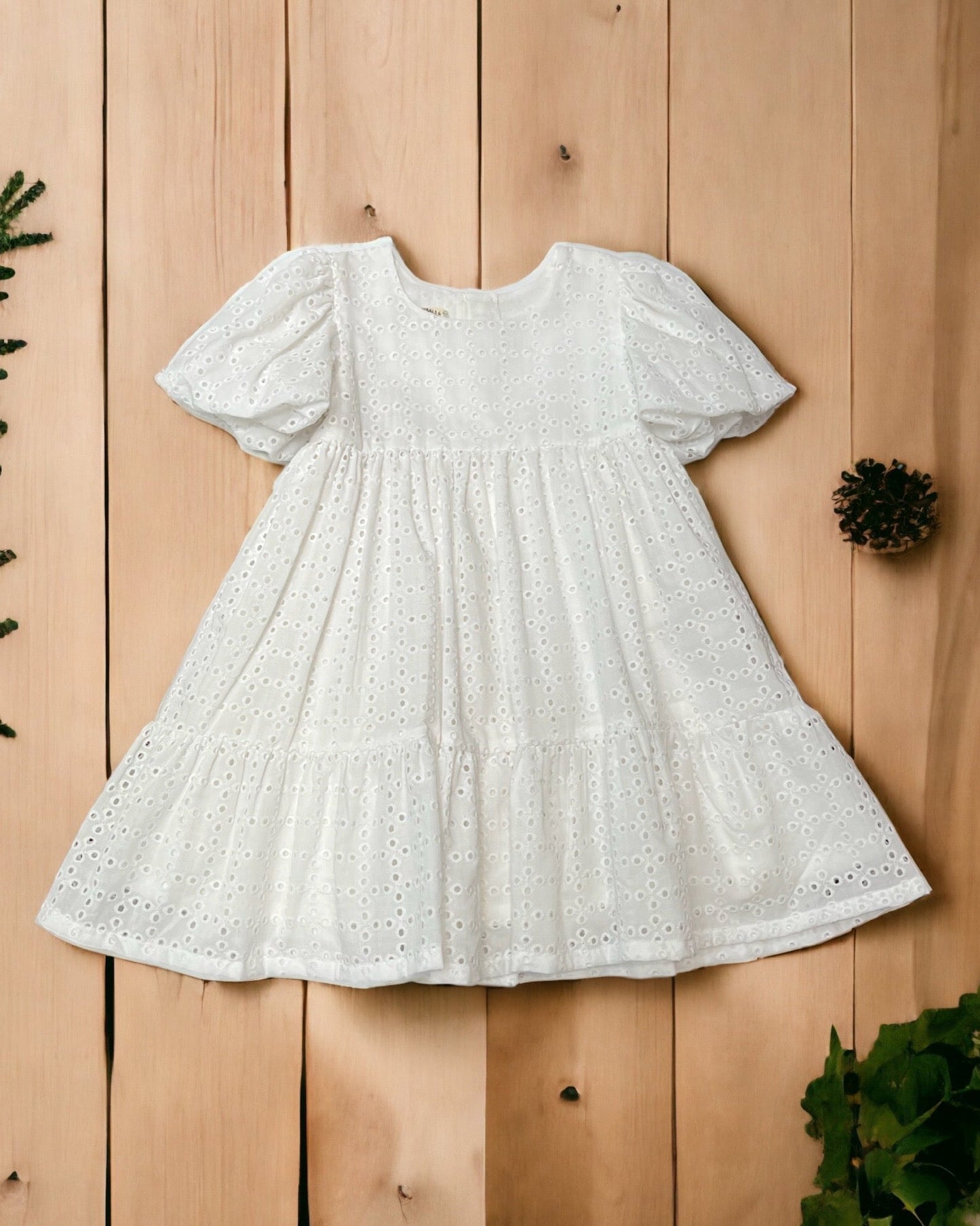 Snowy White Cotton Delight Dress