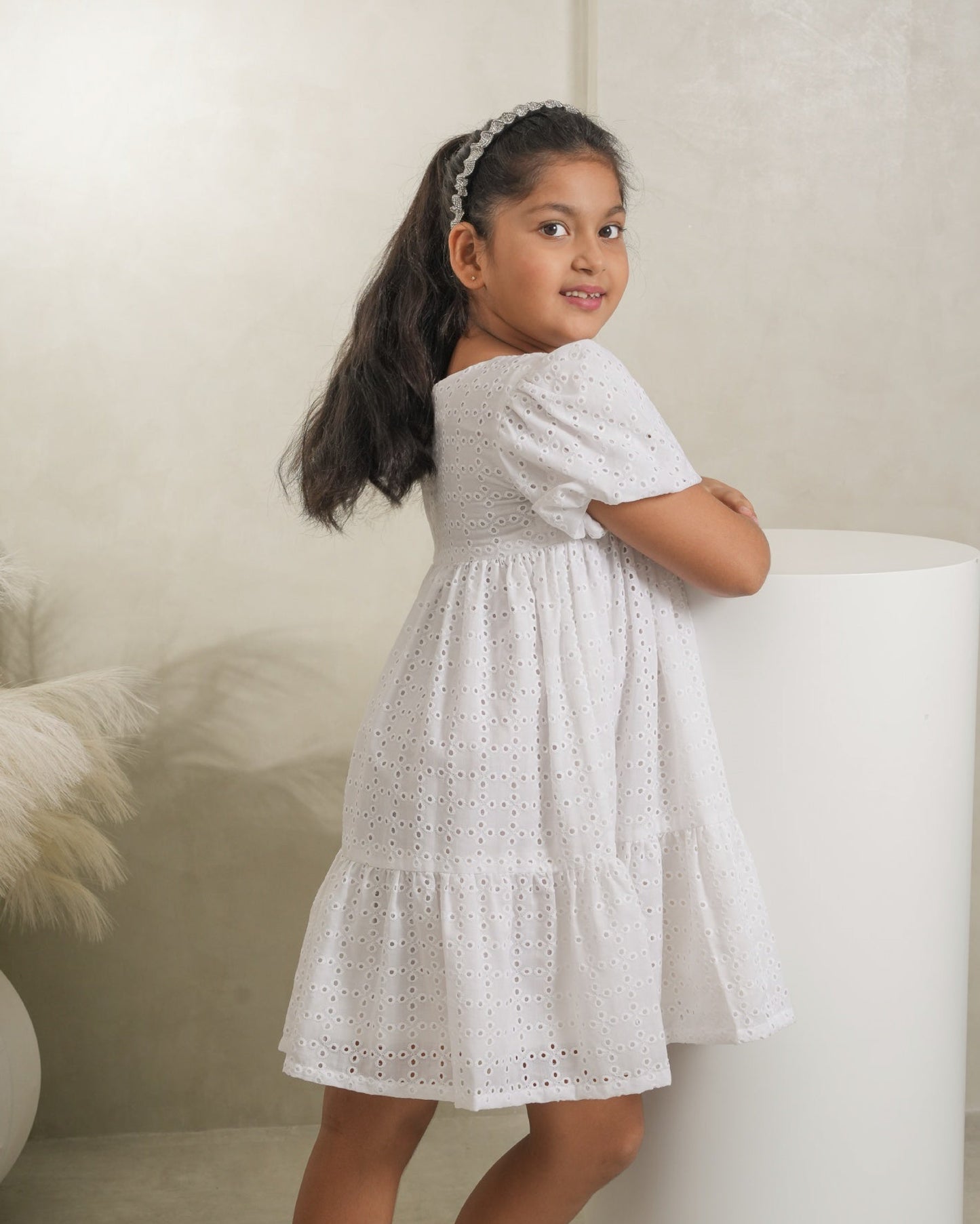 Snowy White Cotton Delight Dress