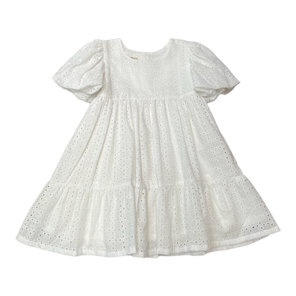 Snowy White Cotton Delight Dress