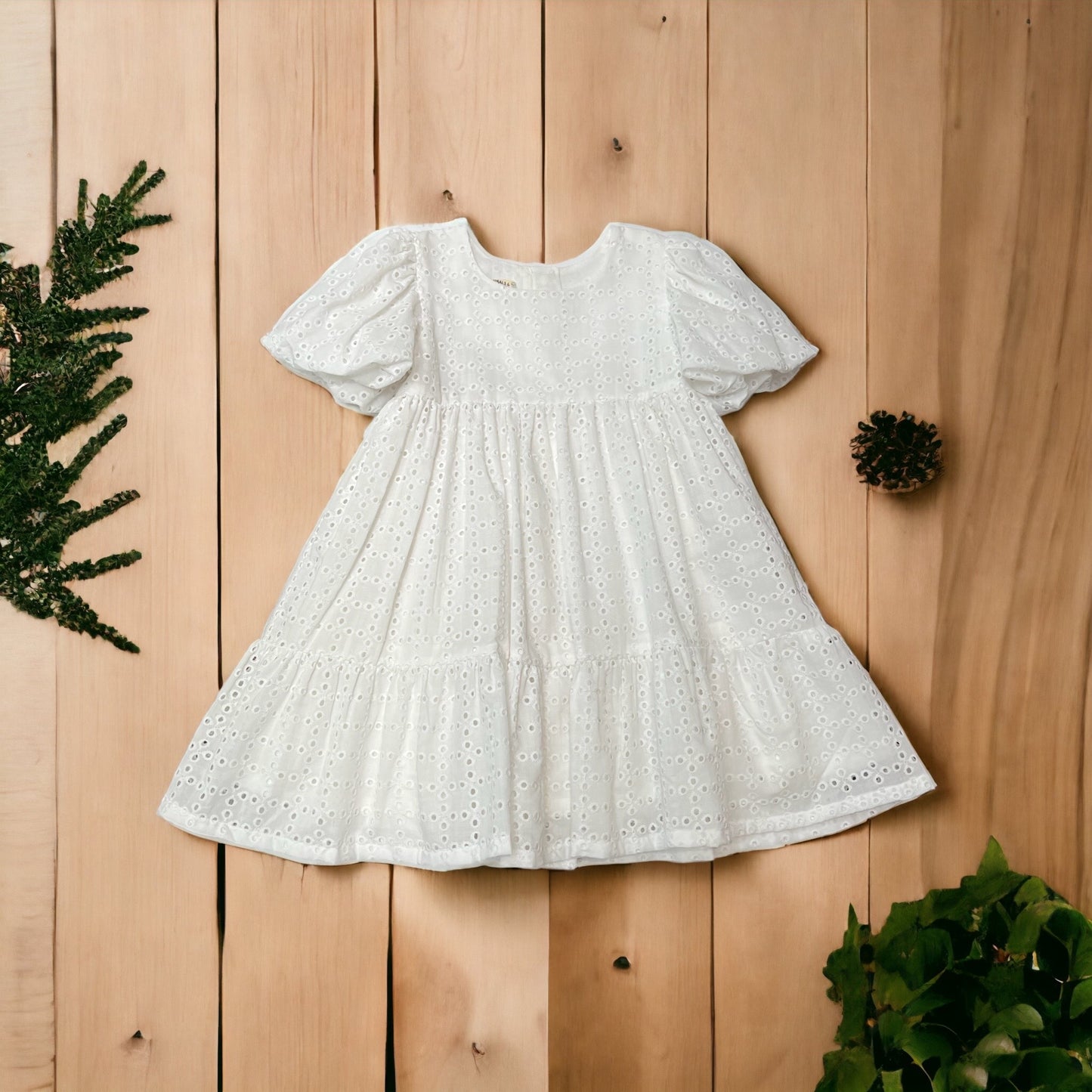 Snowy White Cotton Delight Dress