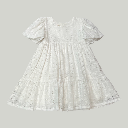 Snowy White Cotton Delight Dress