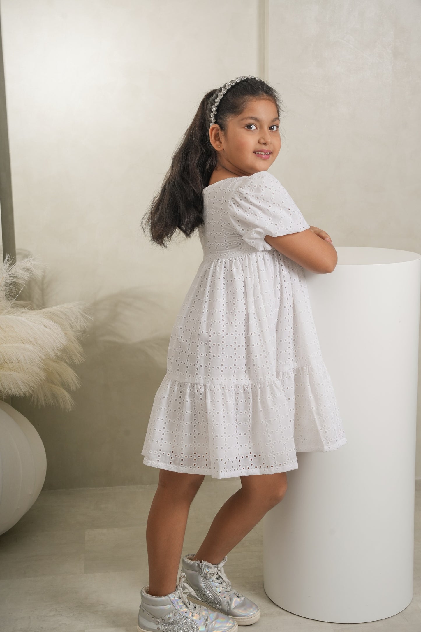 Snowy White Cotton Delight Dress