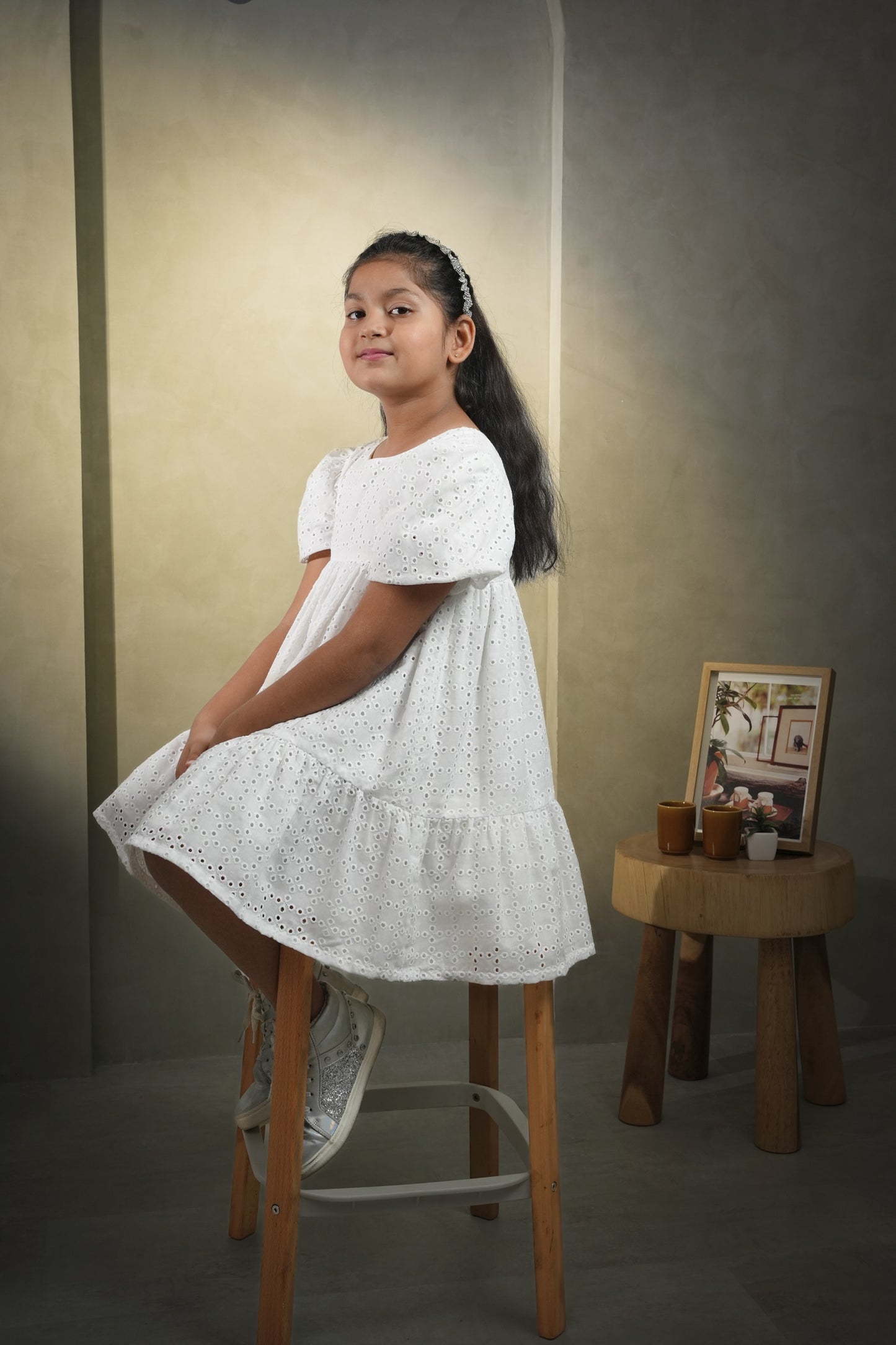 Snowy White Cotton Delight Dress