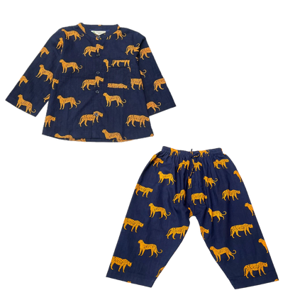 Midnight Blue Leopard Dreams Boys Sleepwear