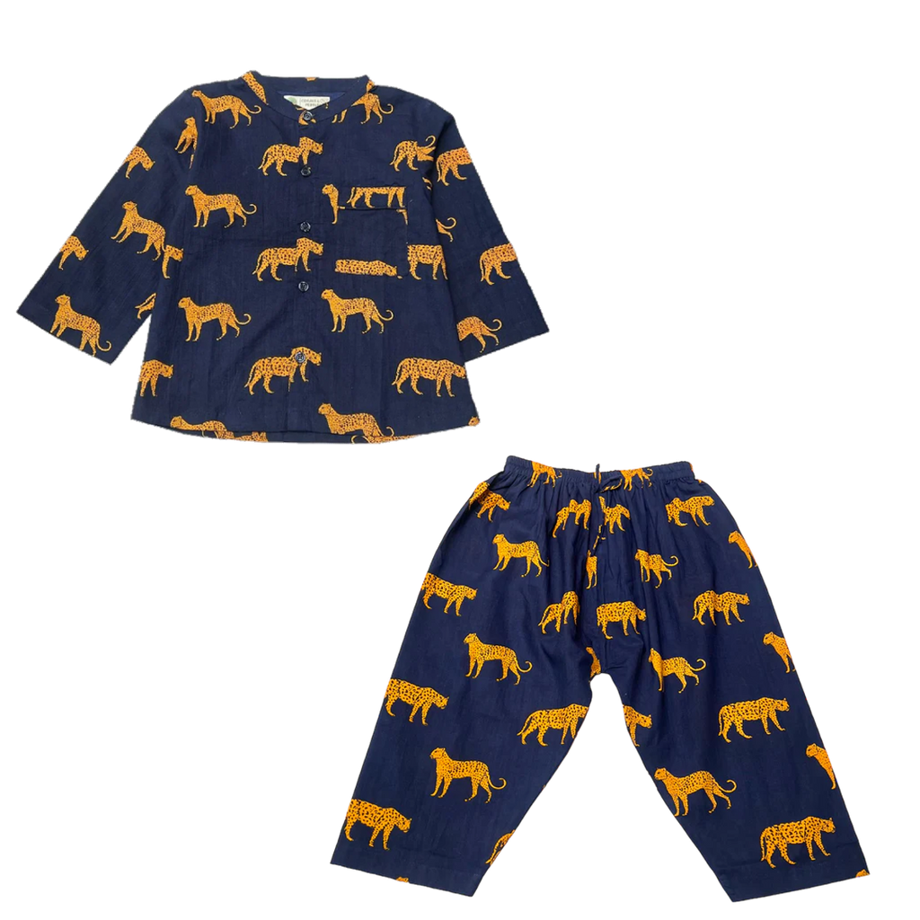 Midnight Blue Leopard Dreams Boys Sleepwear
