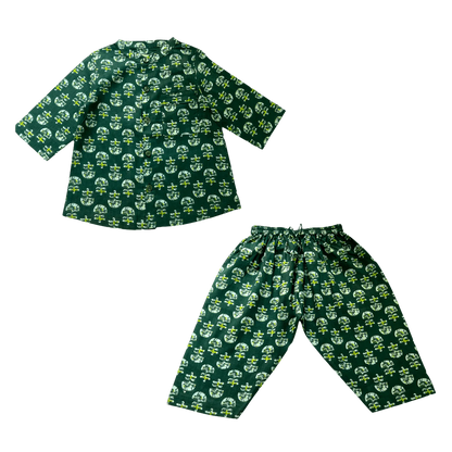 Green Dream Mushroom Boys Sleepwear