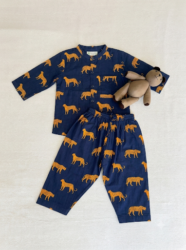 Midnight Blue Leopard Dreams Boys Sleepwear