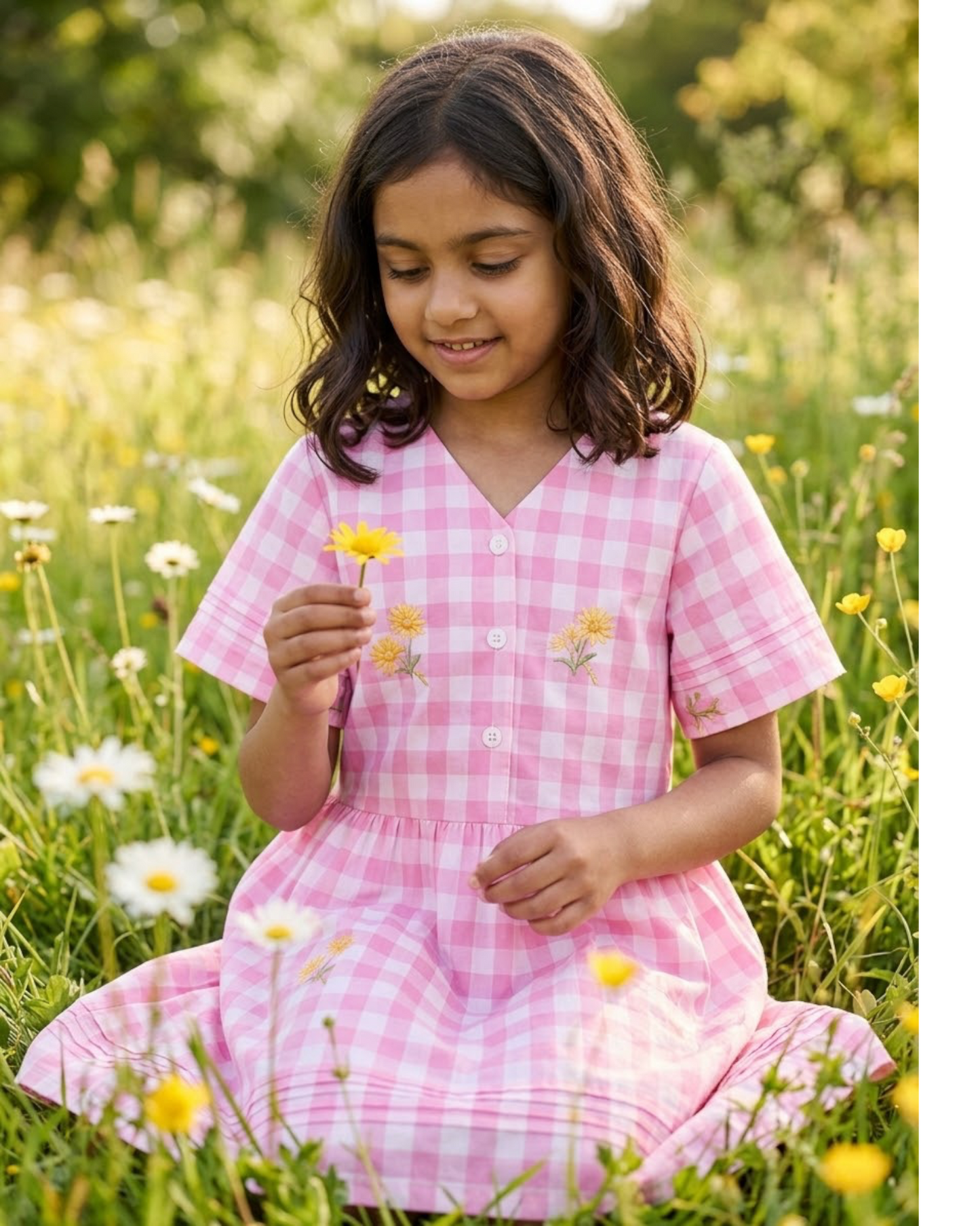 Pink Gingham Meadow Sundress