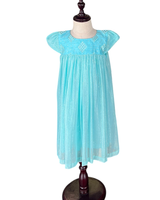 Aqua Stardust shimmering Girls Dress
