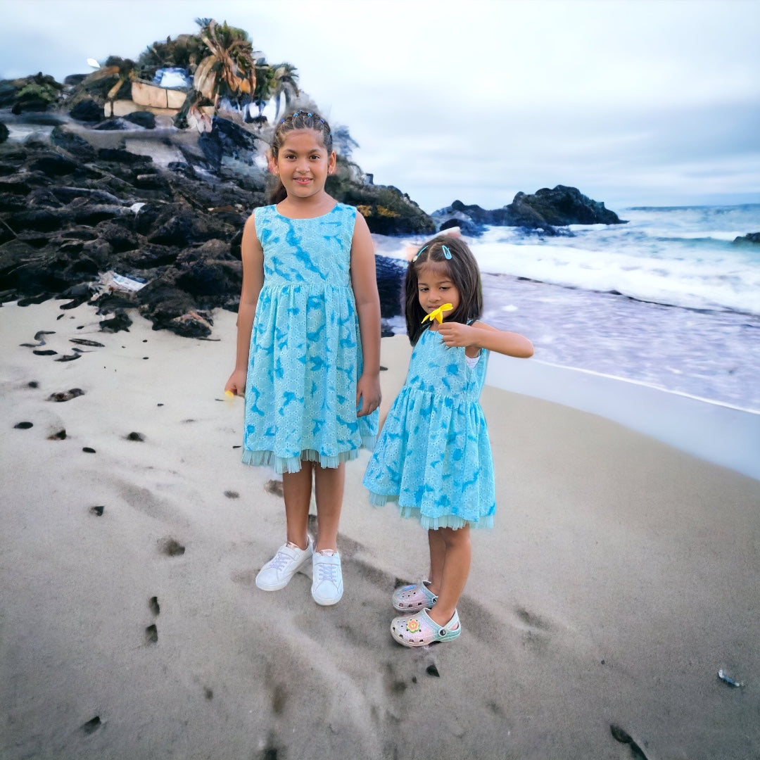 Beach Blue Girls Dress