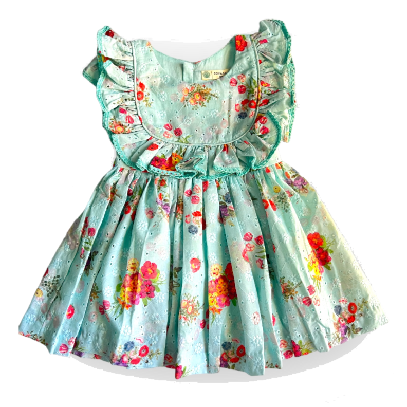 Minty Meadow Blooms Girls Dress