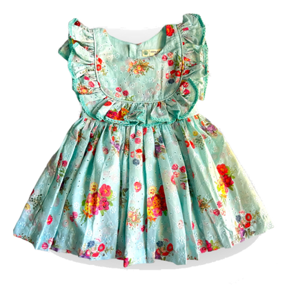 Minty Meadow Blooms Girls Dress