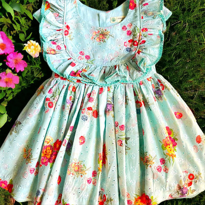 Minty Meadow Blooms Girls Dress