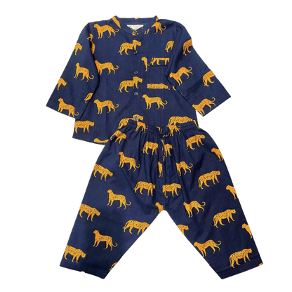 Midnight Blue Leopard Dreams Boys Sleepwear