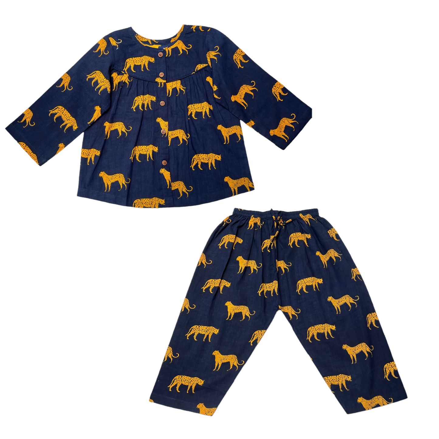 Midnight Blue Leopard Dreams Girls Sleepwear