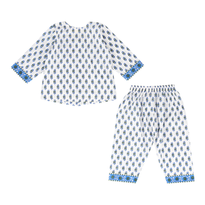 Blue Flower Flow Girls Sleepwear